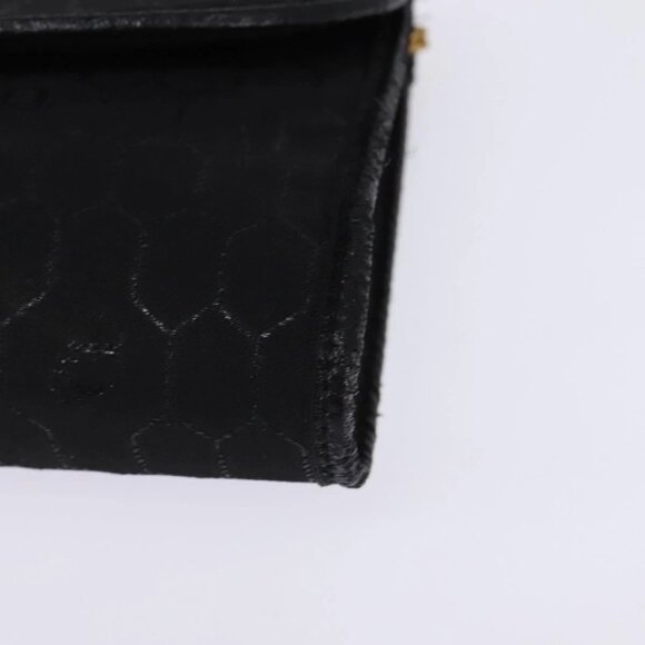 Christian Dior Honeycomb Canvas Chain Shoulder Bag Black Gold Auth BA5626 - Picture 9 of 16